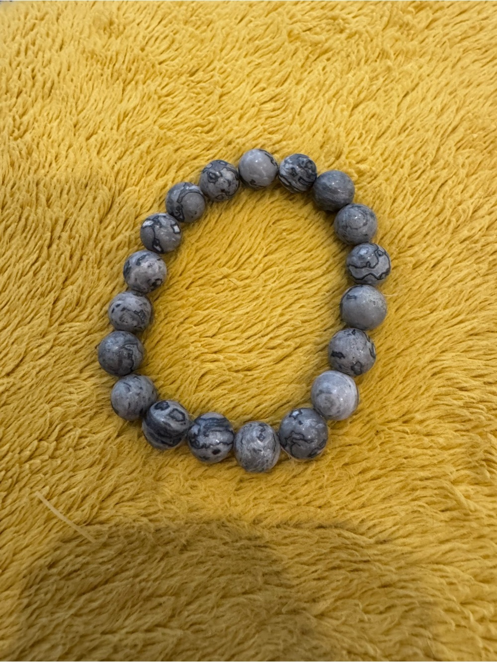 Gray Marble Beaded Stretch Bracelet - Women Jewelry
